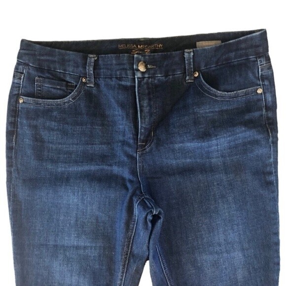 Melissa McCarthy Seven7 Slim Boot Cut Jean 20WX29” Slimming Silhouette Dark Wash - Picture 5 of 10